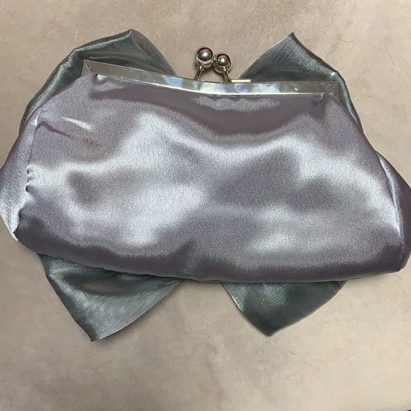 Satin Bow Bling Rhinestone Clutch - Picture 5 of 10
